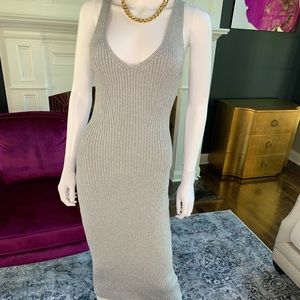 ❤️❤️SOLD ❤️❤️. Silver Metallic Sweater Tank Dress